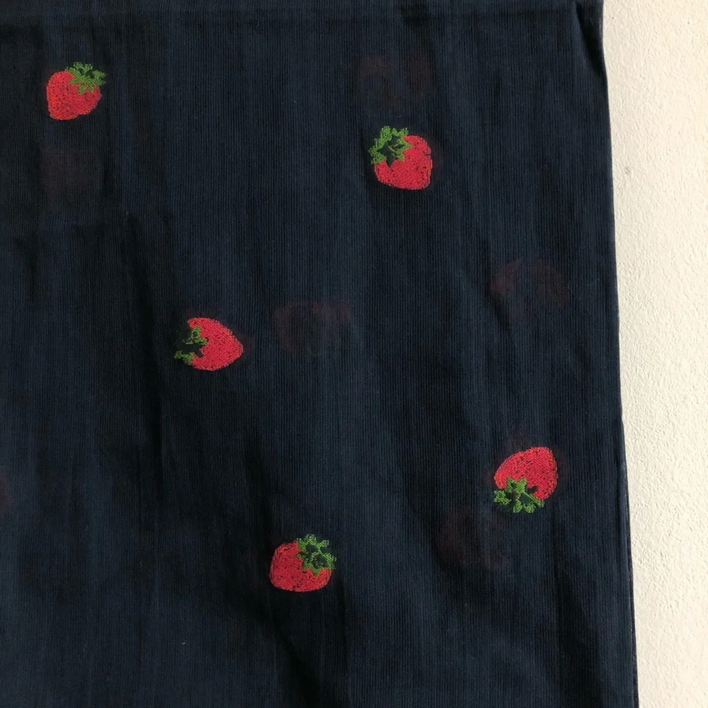 J.Crew Cotton Scarf W/ Embroiled Strawberries